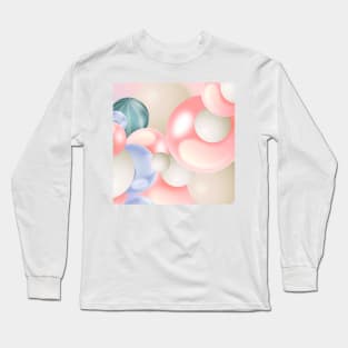 Salmon Abstract Art Circles Balls Long Sleeve T-Shirt